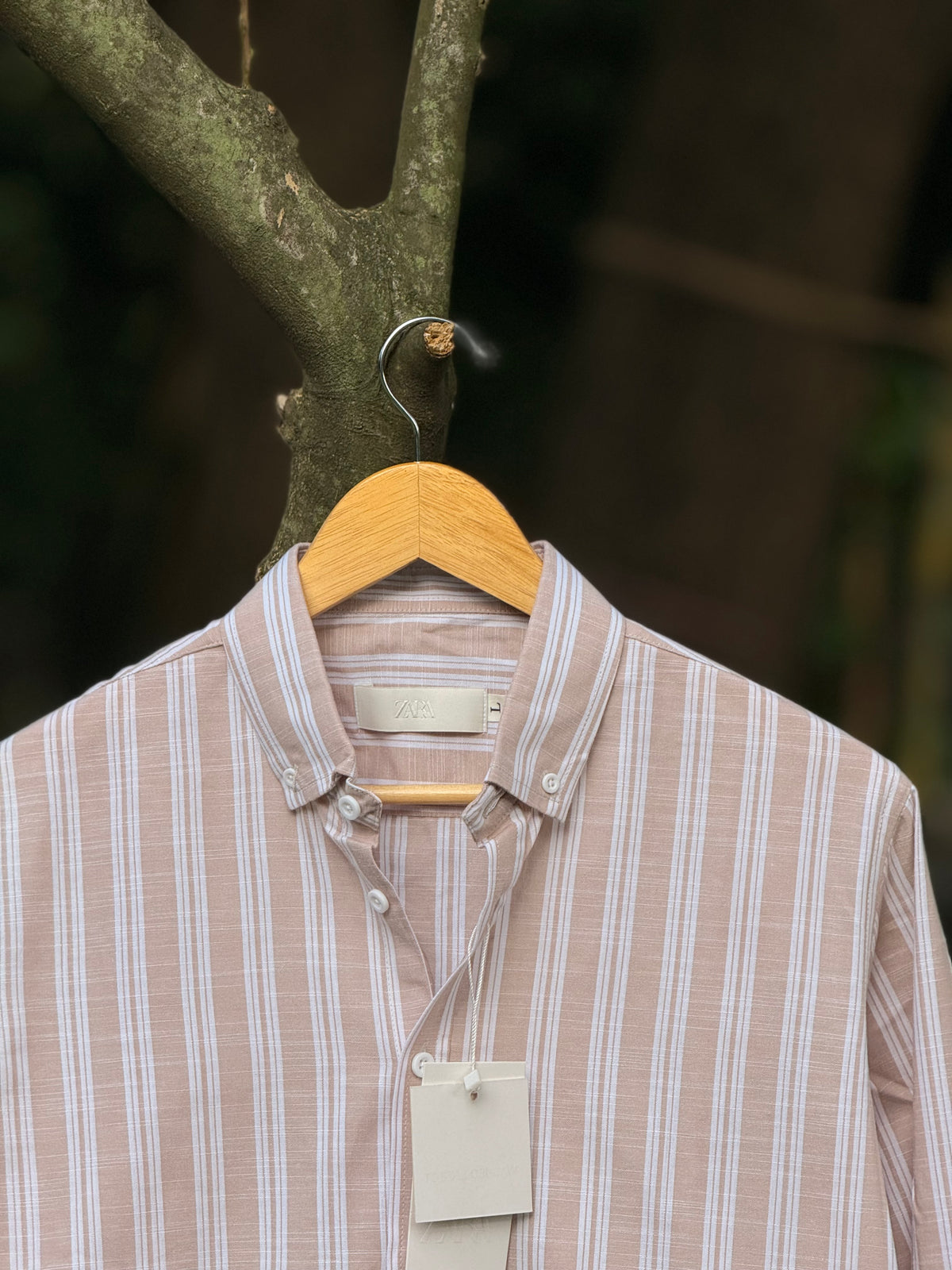 Gentle Stripe Shirt- Camel Beige
