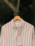 Gentle Stripe Shirt- Red Pinstripes