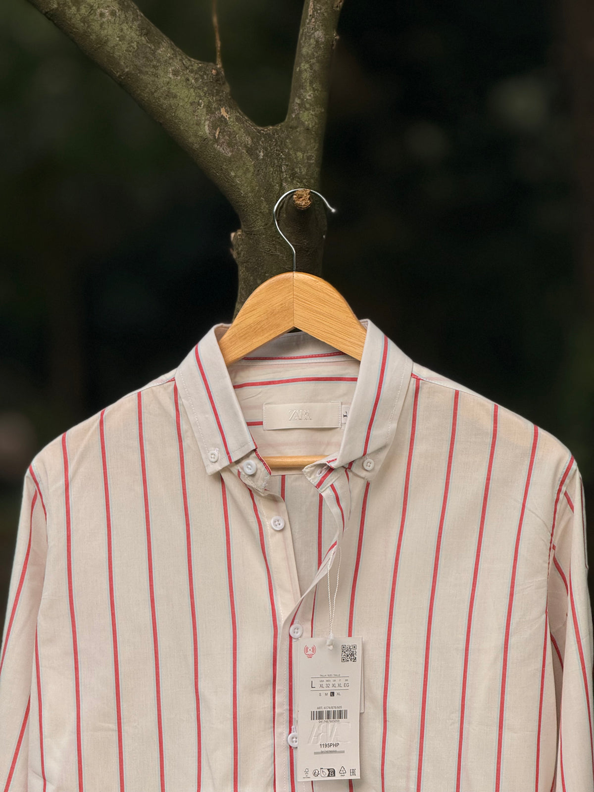 Gentle Stripe Shirt- Red Pinstripes