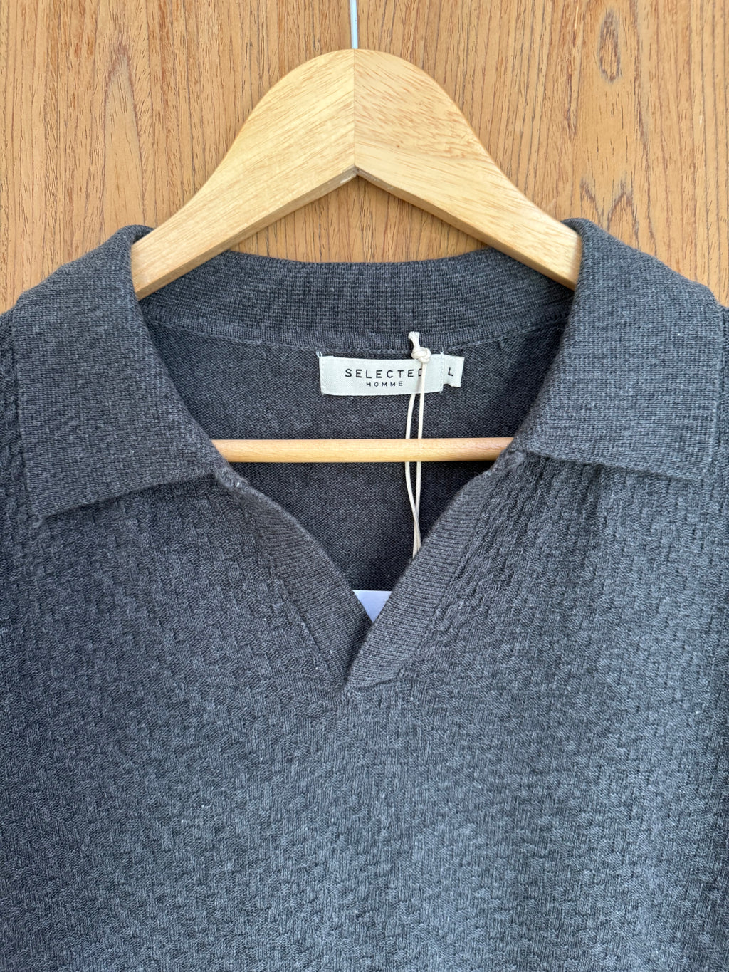 Selected Homme Knitted Polo - Deep Ash